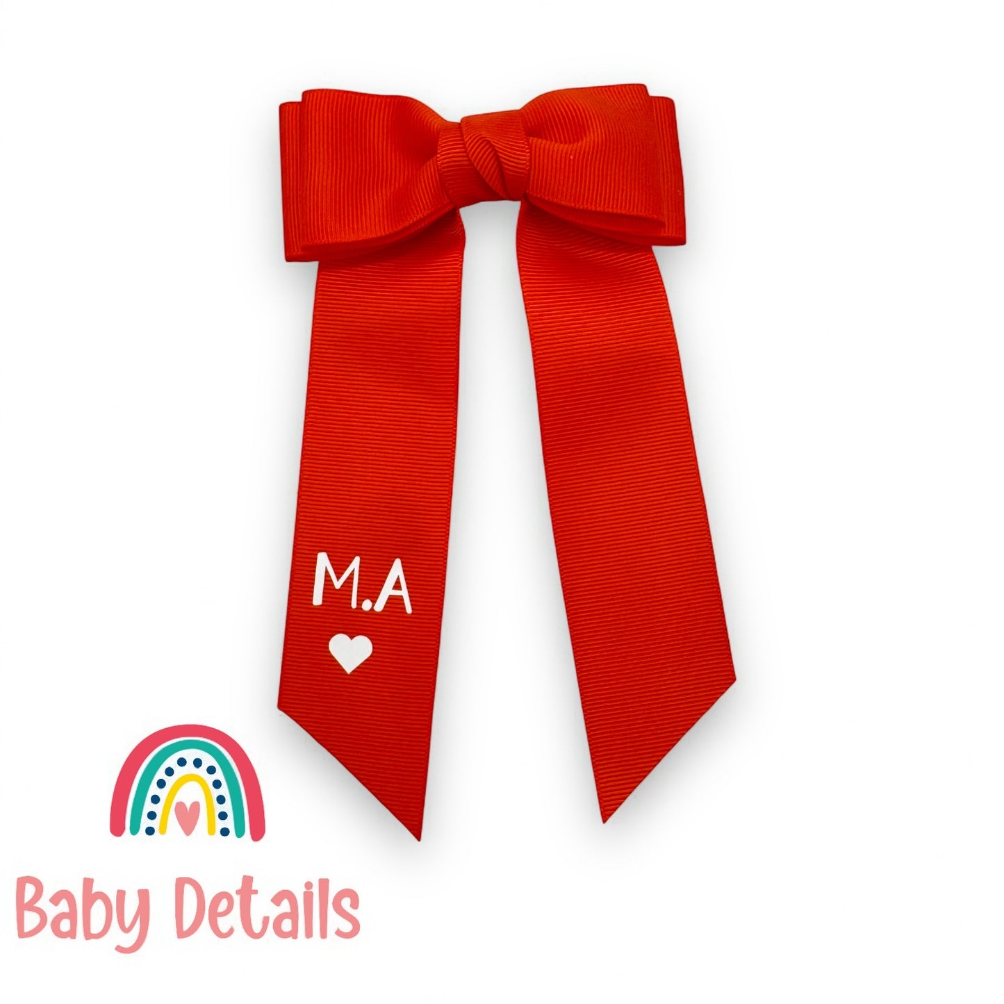 Long Simple Personalized Bow - Orange