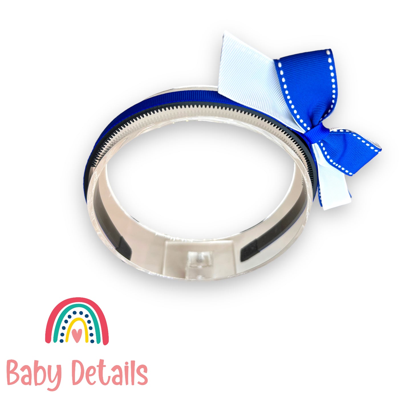 Headband with stripe bow - Royal Blue