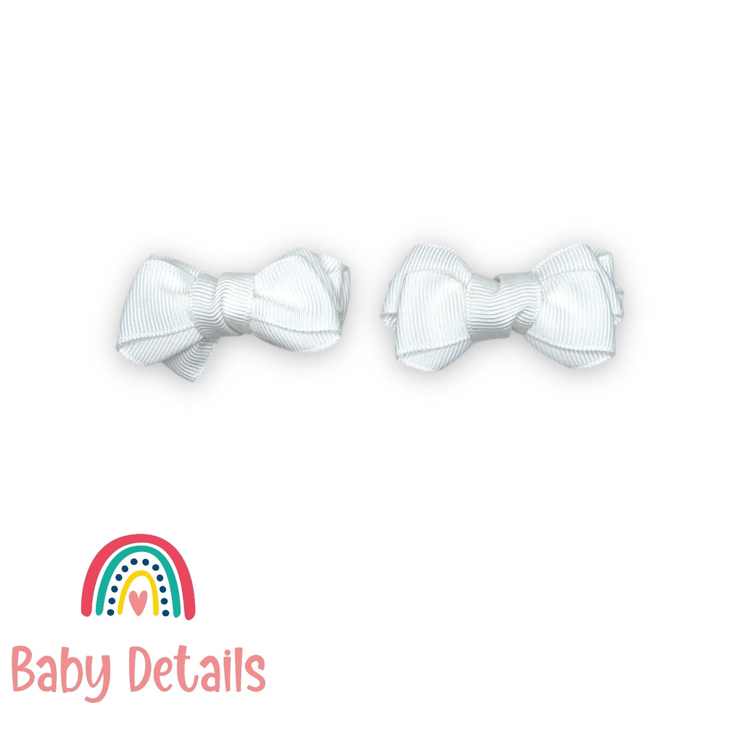 Set of 2 Mini Layers Hair Clips - White