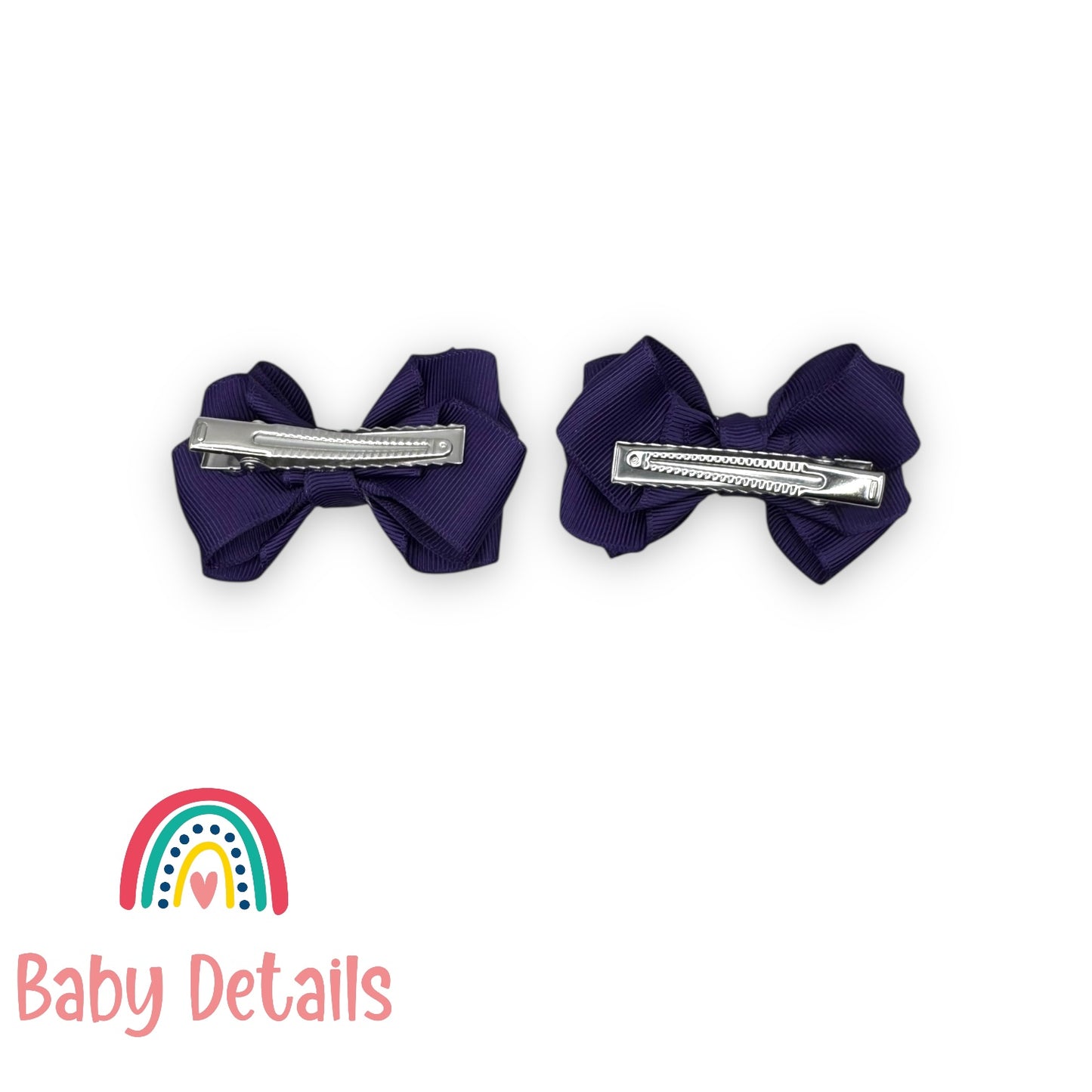 Set of 2 Layers Hair Clip - Dark Purple