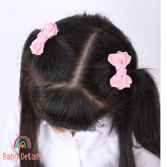 Set of 2 Mini Layers Hair Clips - Light Pink