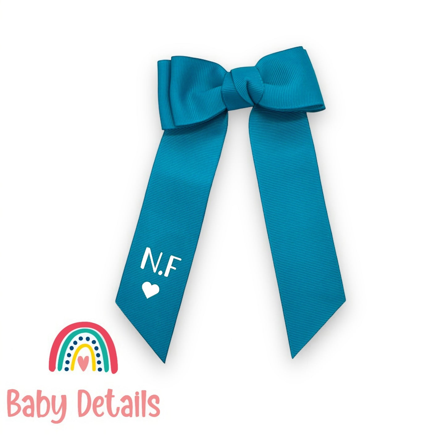 Long Simple Personalized Bow - Pacific Blue