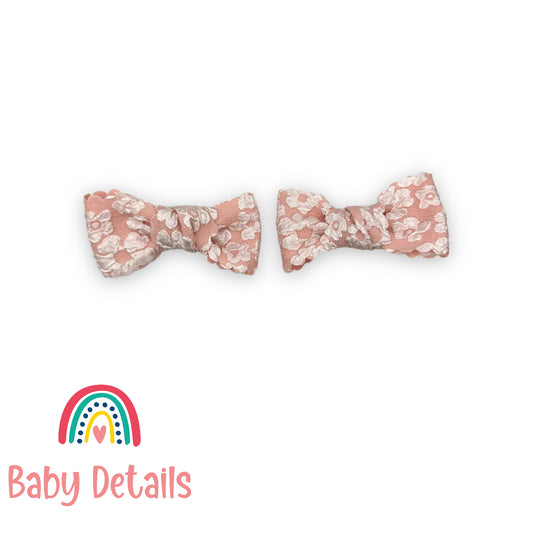 Set of 2 floral hair clips - Light Pink