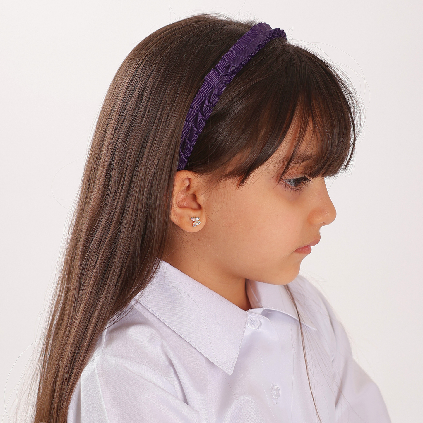 طوق شعر بشريطة الكسرات - بنفسجي غامق