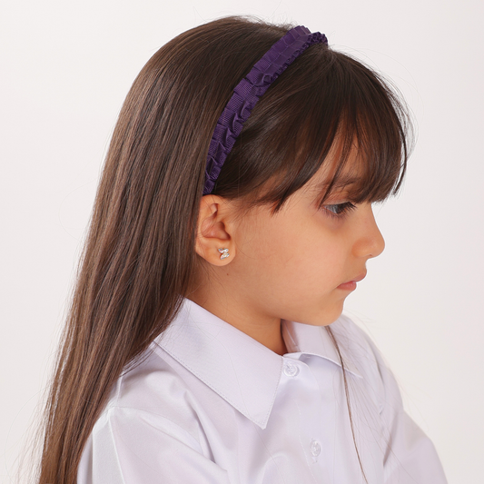 طوق شعر بشريطة الكسرات - بنفسجي غامق