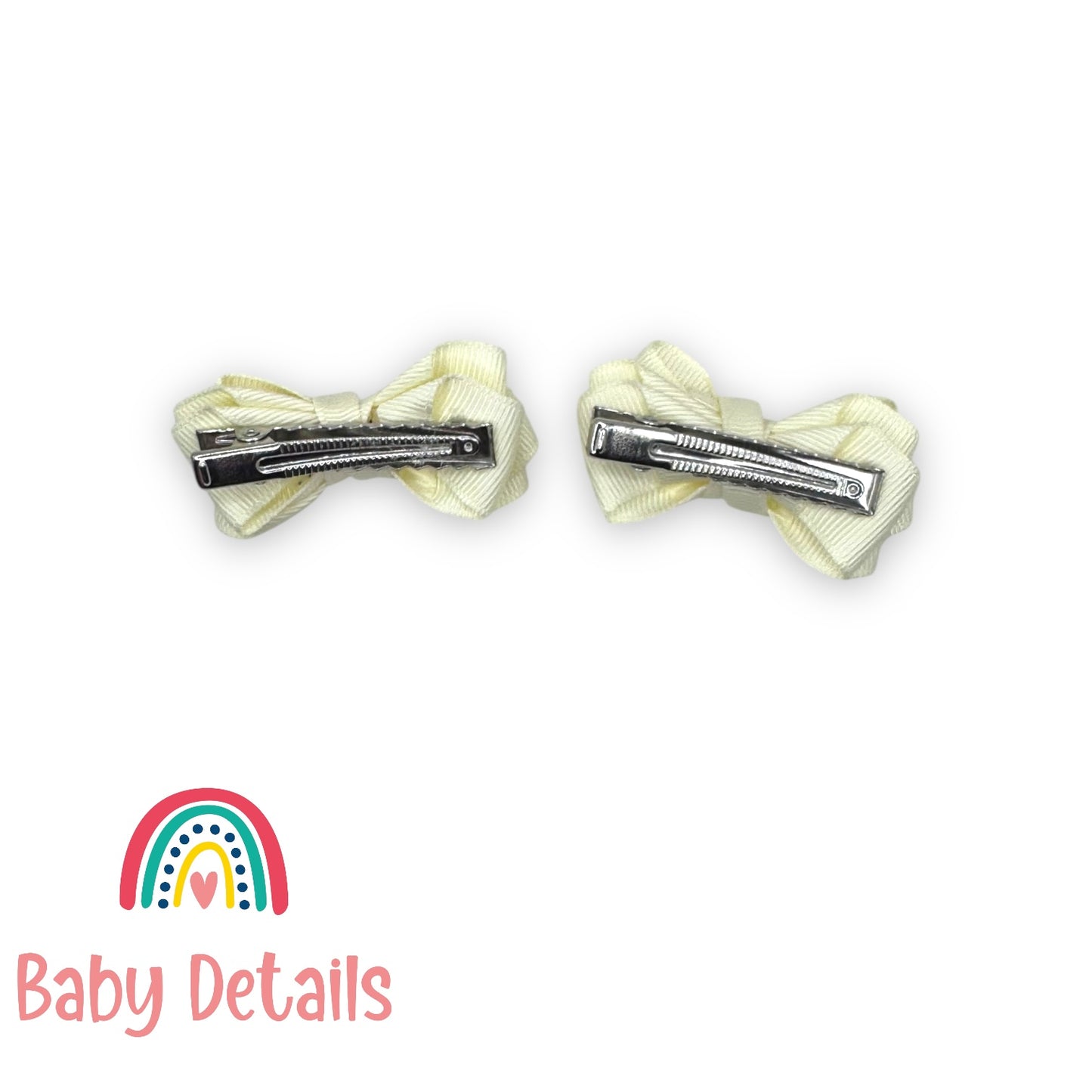 Set of 2 Mini Layers Hair Clips - Off White