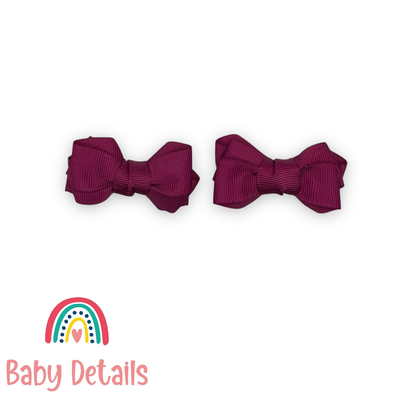 Set of 2 Mini Layers Hair Clips - Maroon