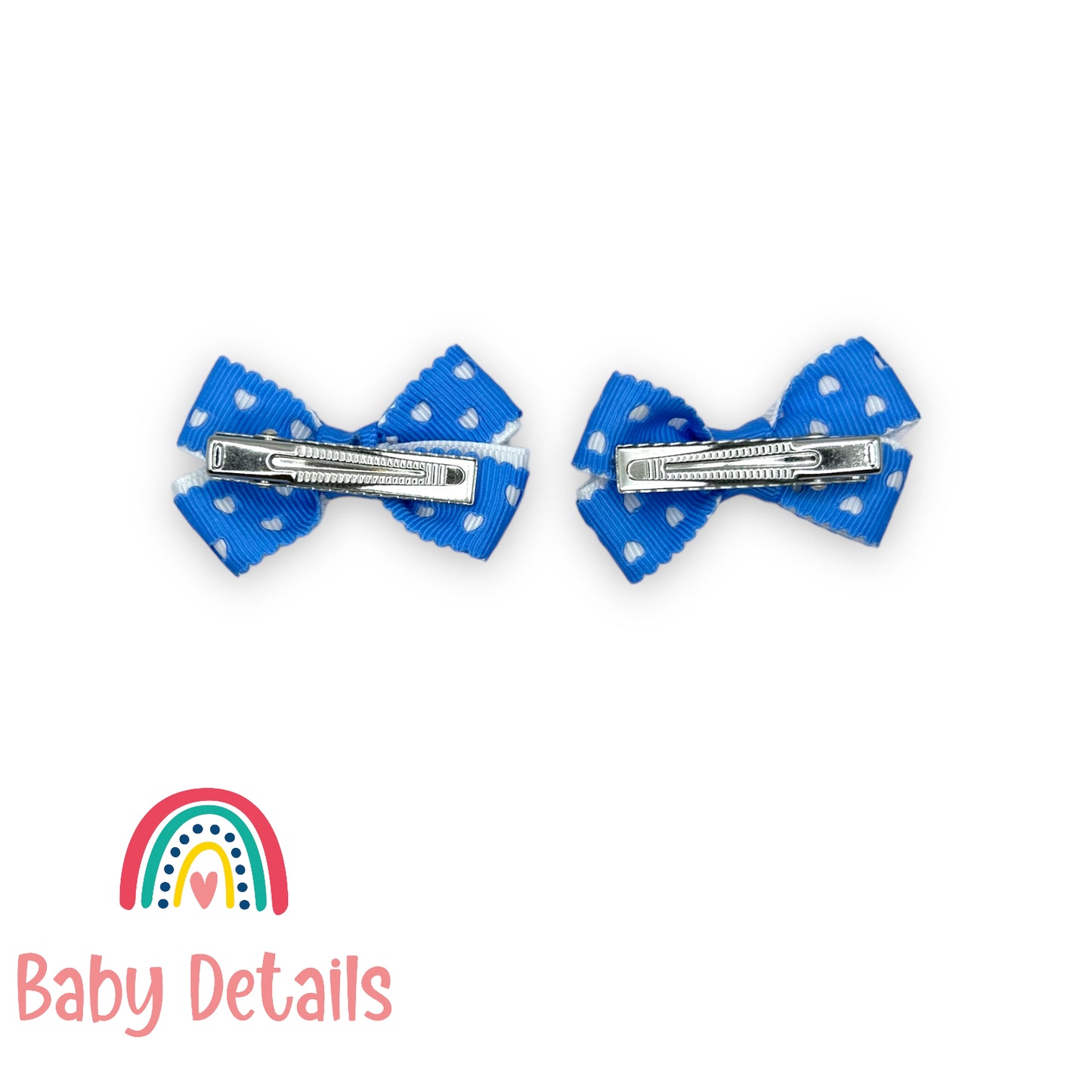 Set of 2 mini hearts hair clips - Sky Blue