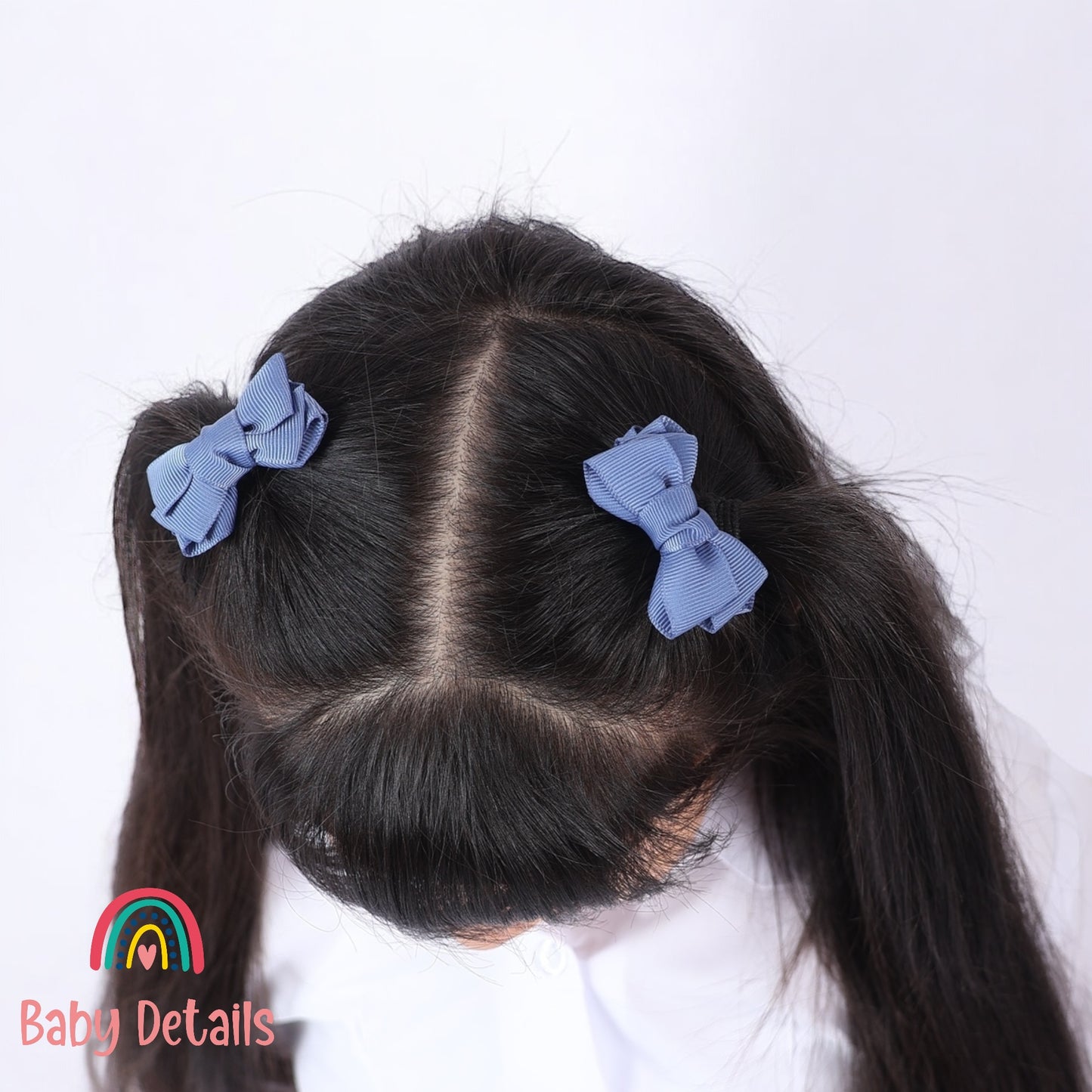 Set of 2 Mini Layers Hair Clips - Blue Grey