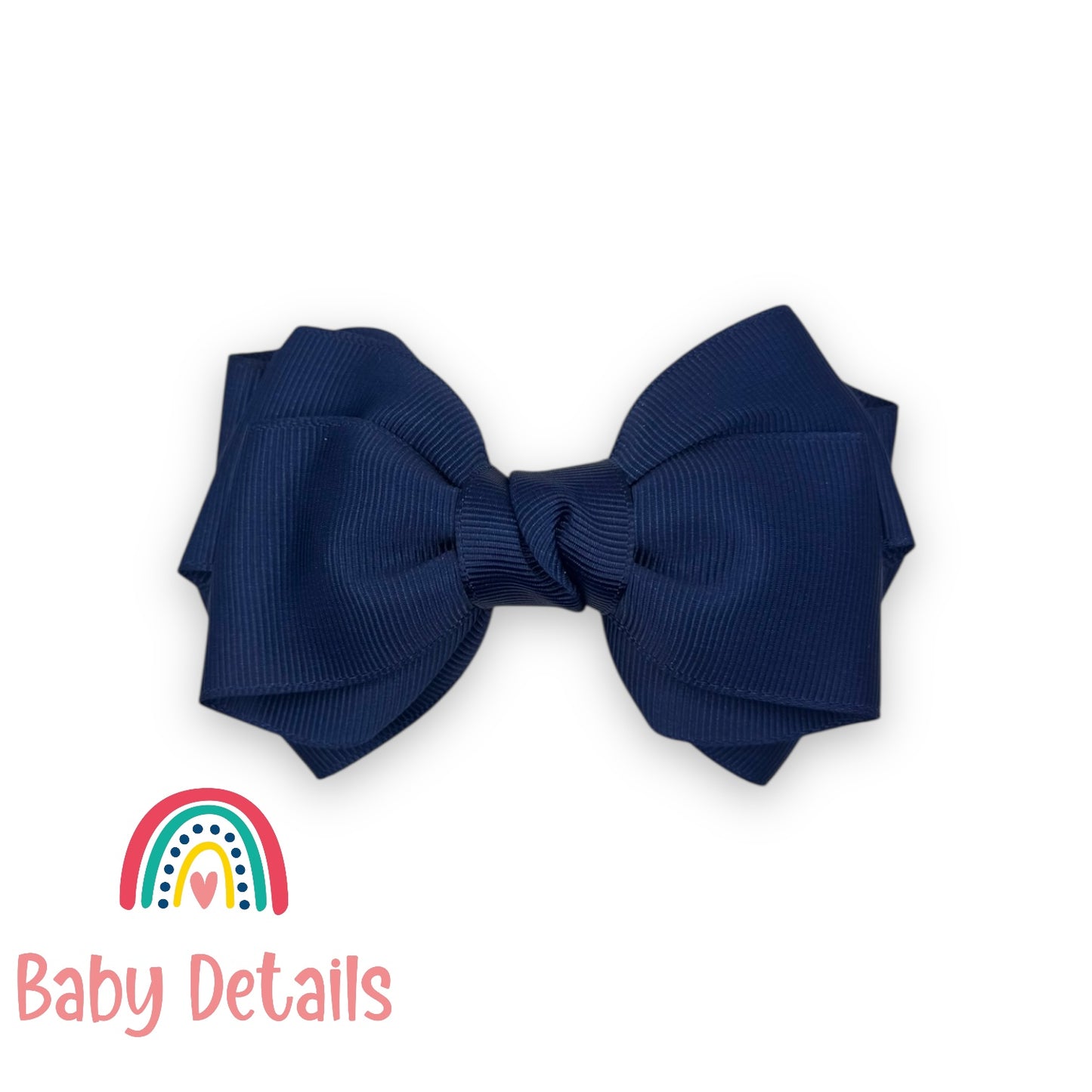 Big Bow Layers Hair Clip - Navy Blue