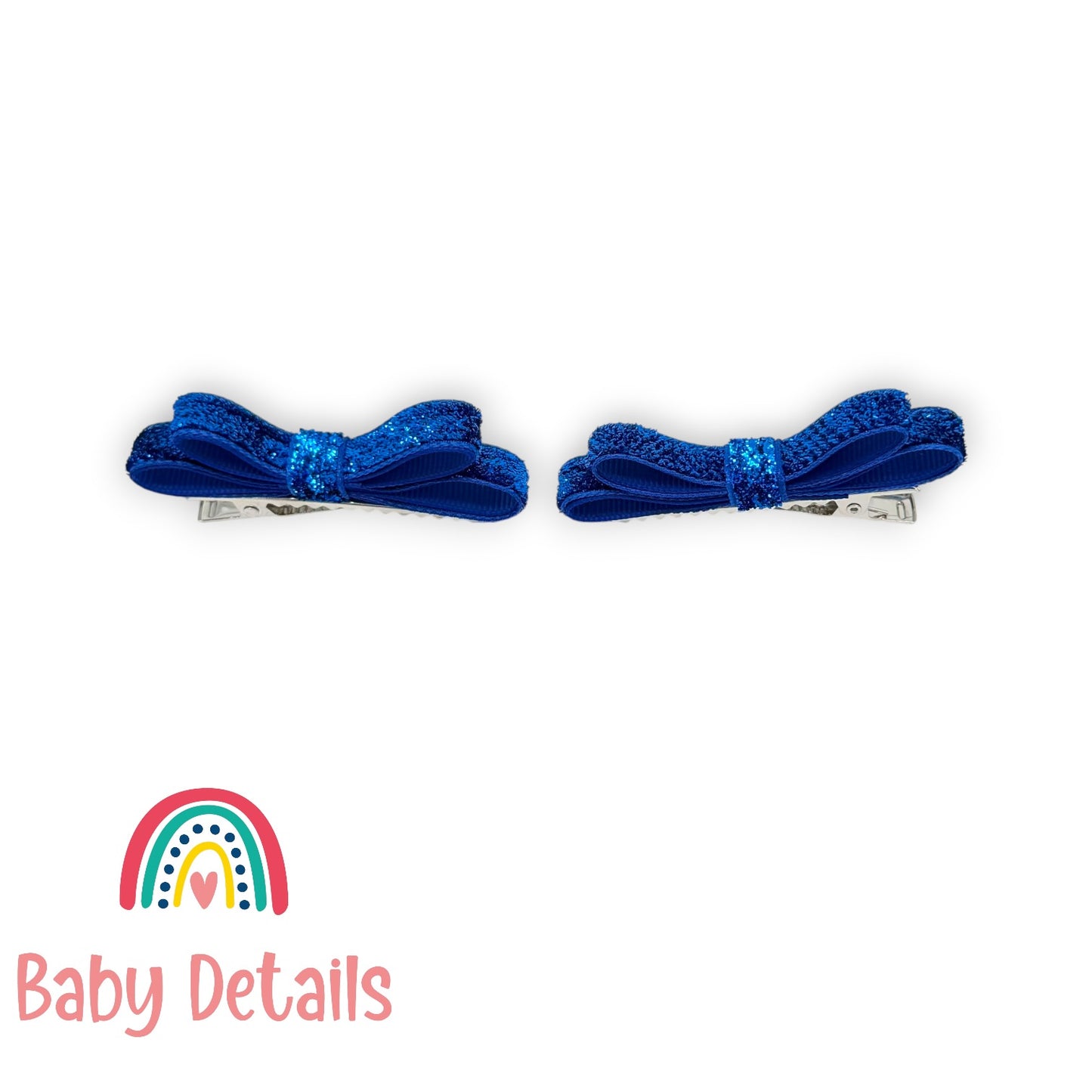 Set of 2 thin Shiny Ribbon - Blue