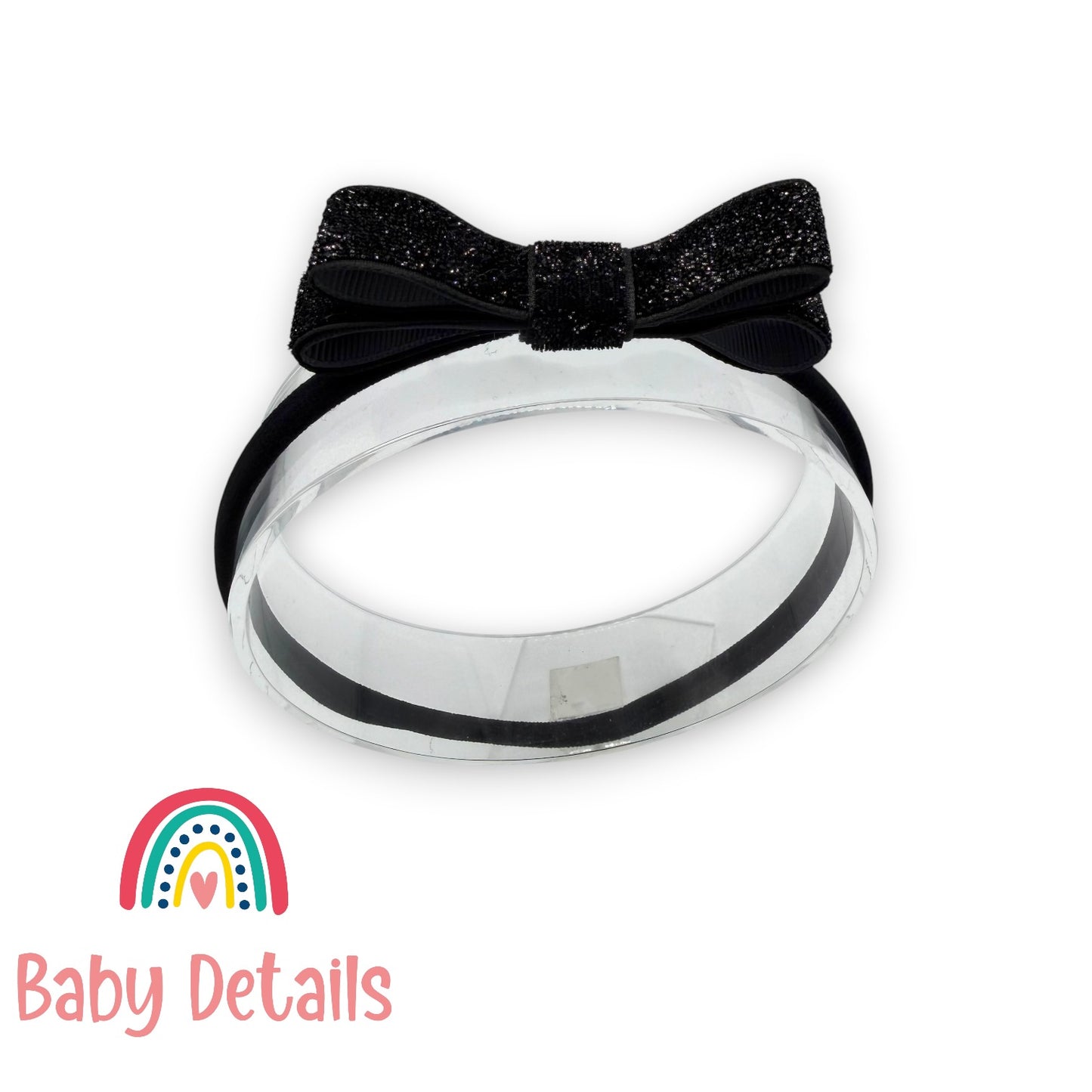 Shiny Ribbon Toddler Headband - Black