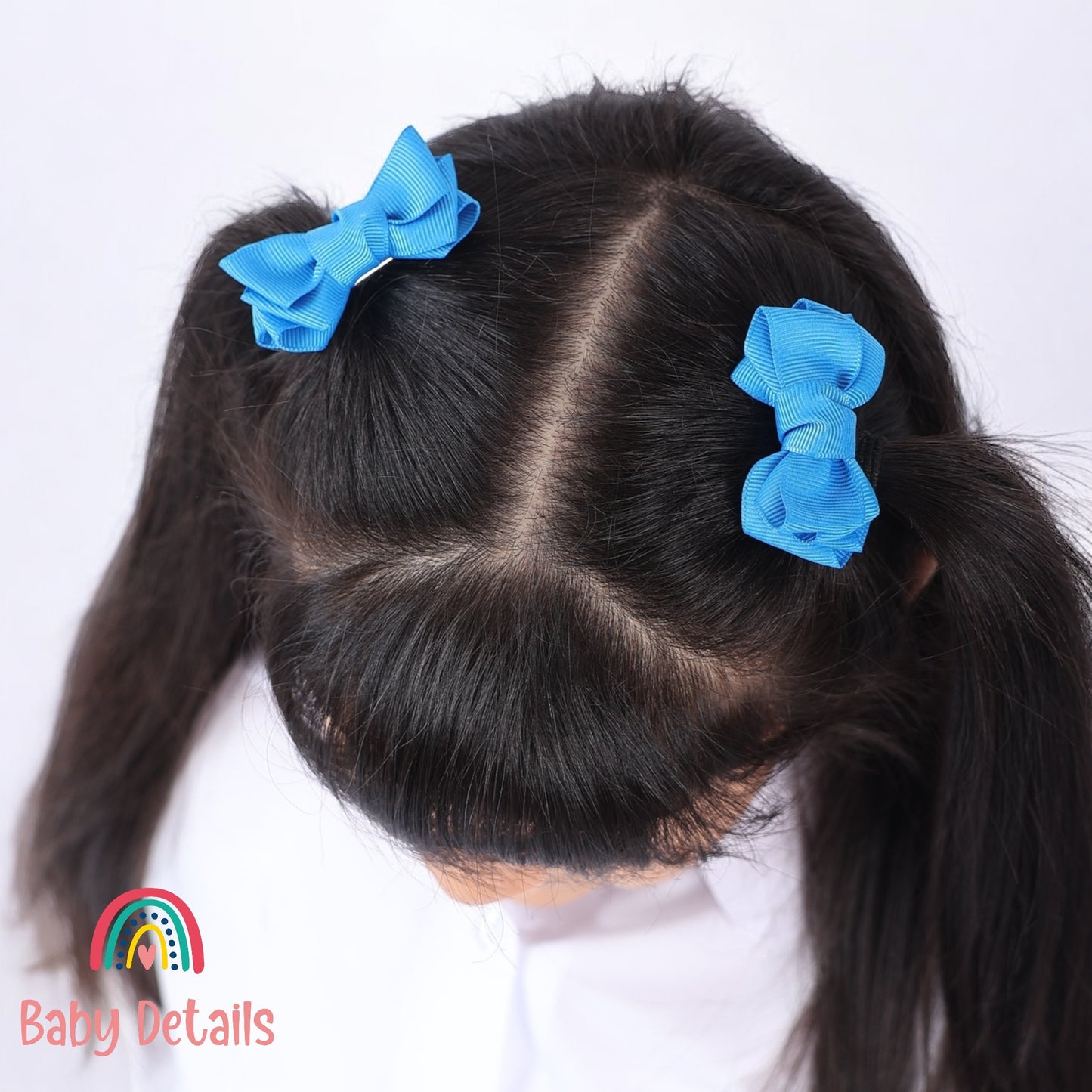 Set of 2 Mini Layers Hair Clips - Blue
