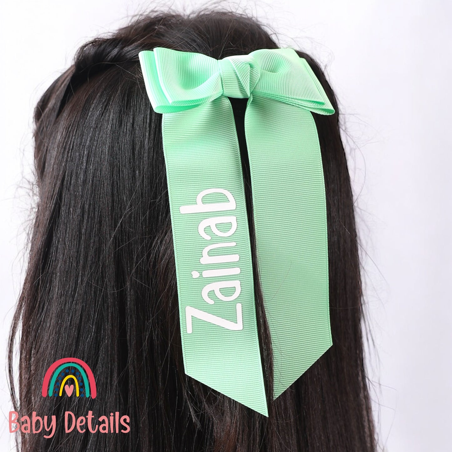 Long Simple Personalized Bow - Bright Green