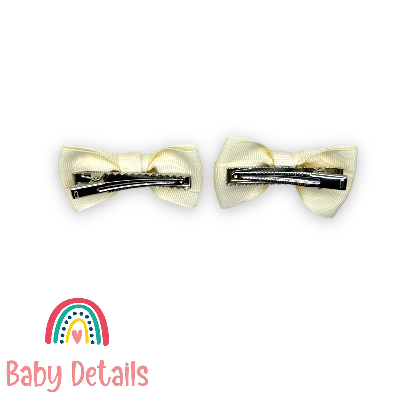 Set of 2 classic hair clips - Ivory