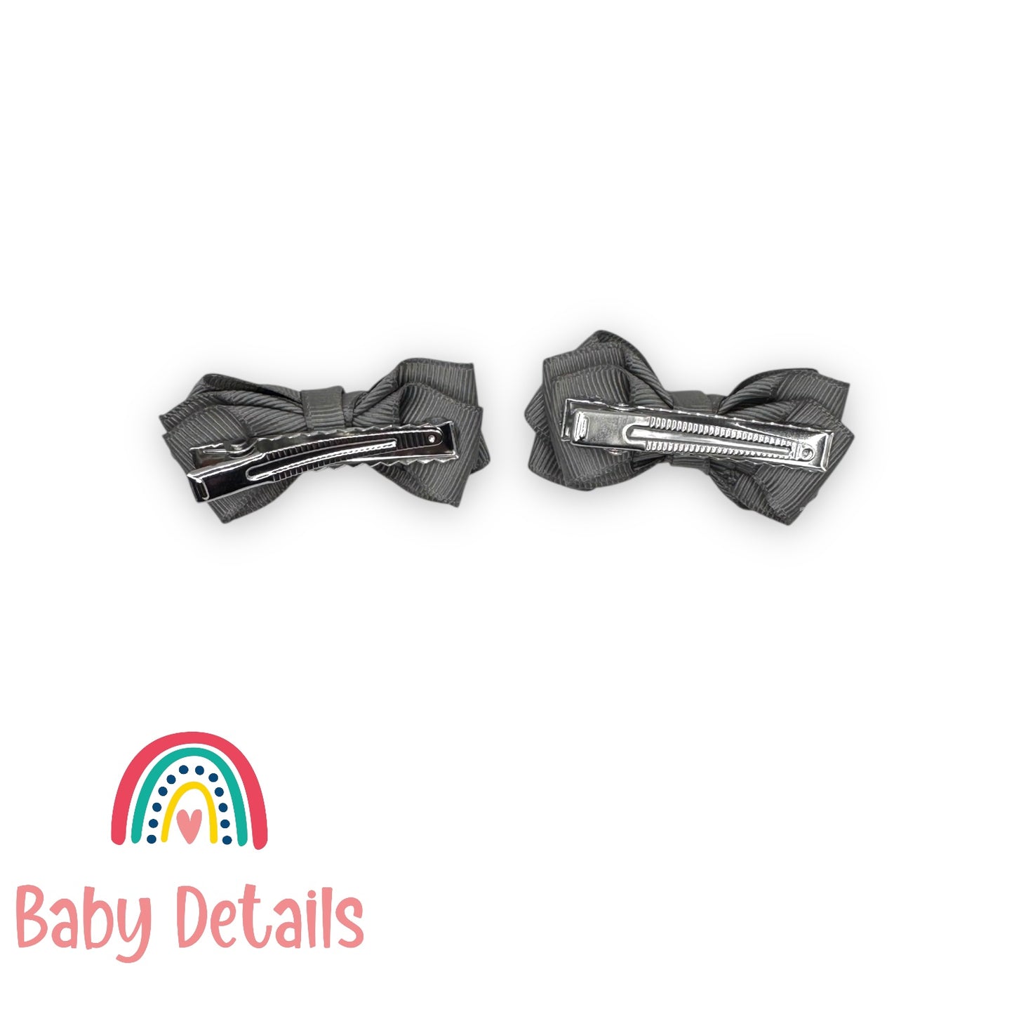 Set of 2 Mini Layers Hair Clips - Dark Grey