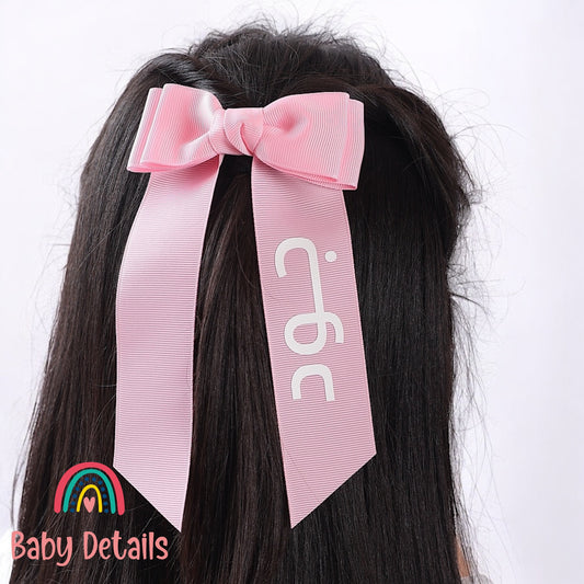 Long Simple Personalized Bow - Light Pink