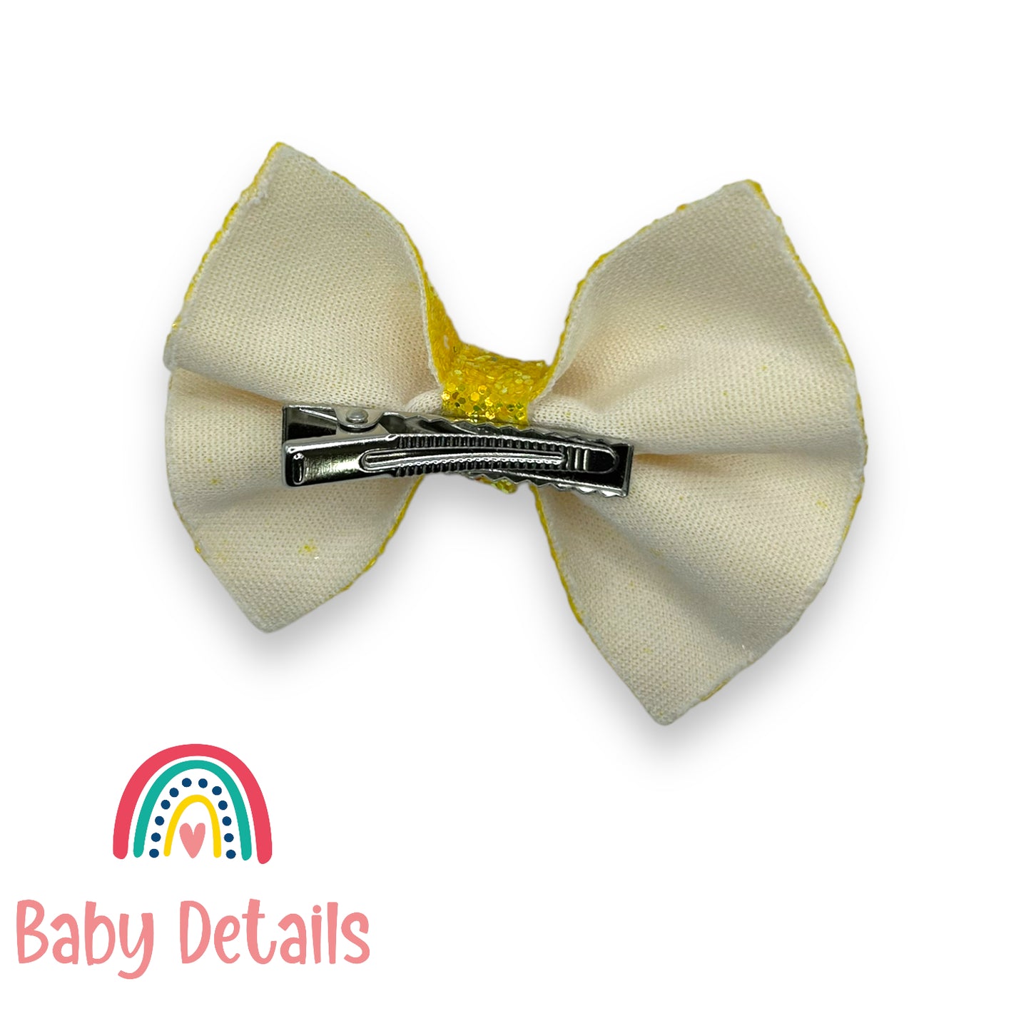 Big Bow Glitter Hair Clip - Yellow