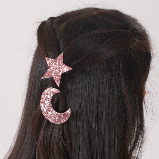 Star & Moon Hair Clips - Rose Gold