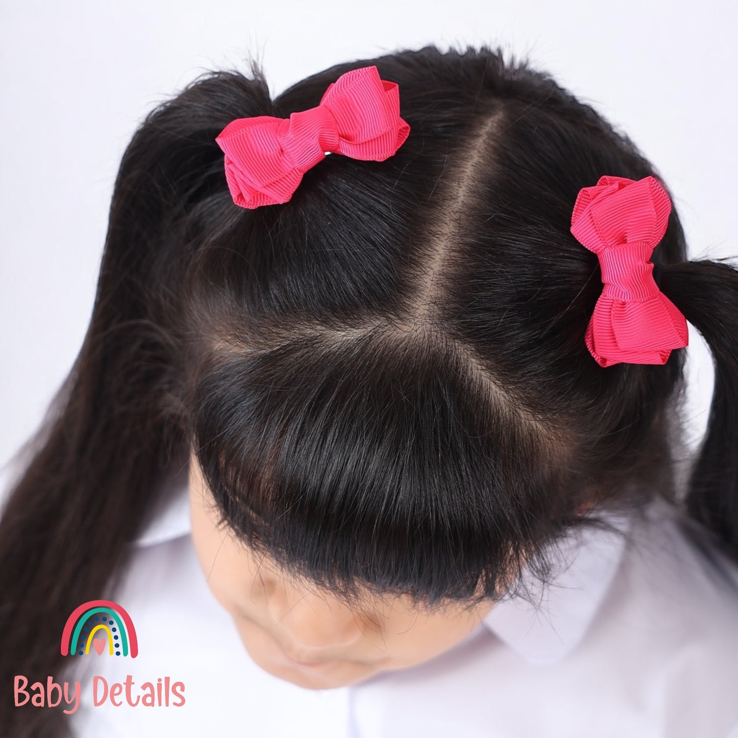 Set of 2 Mini Layers Hair Clips - Fuchsia