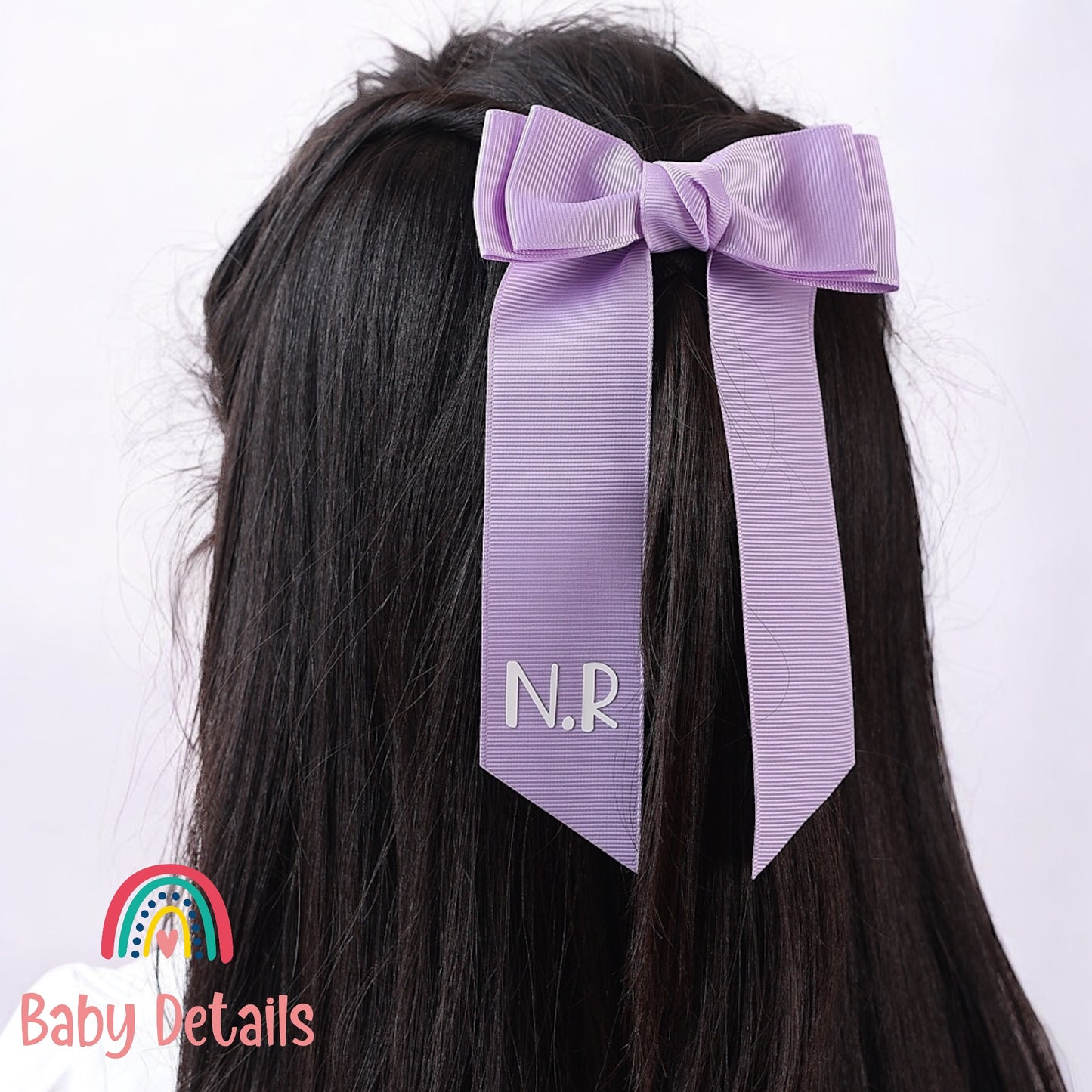 Long Simple Personalized Bow - Purple