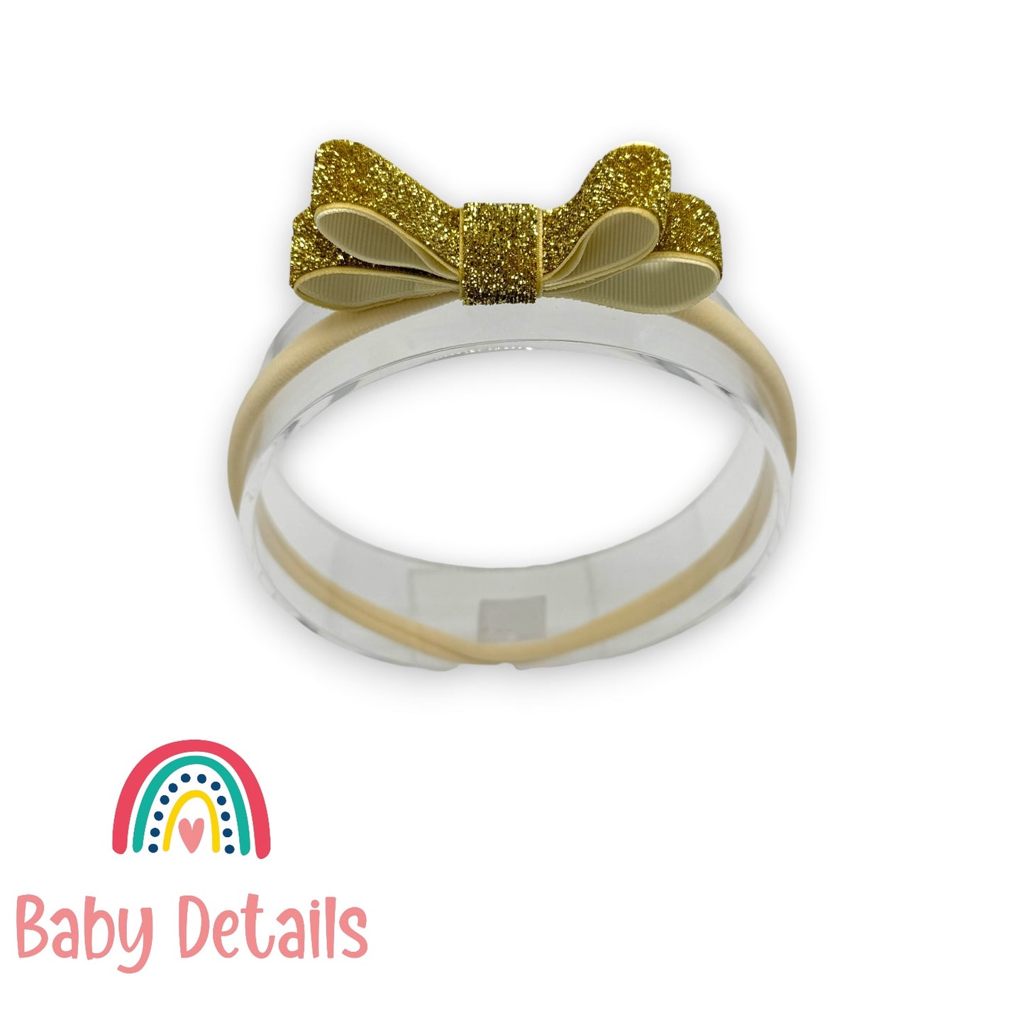 Shiny Ribbon Toddler Headband - Gold