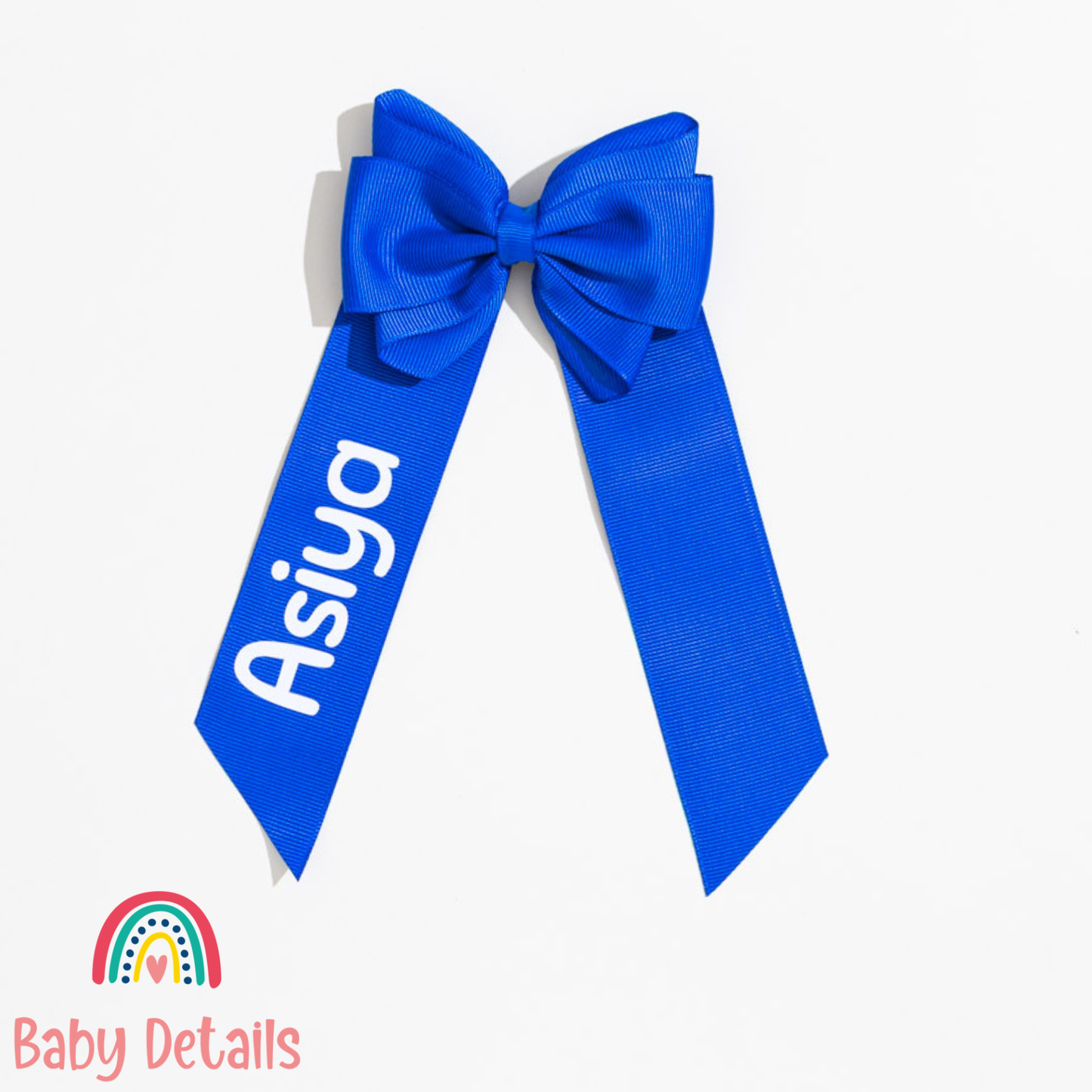 Long Double Personalized Bow - Royal Blue