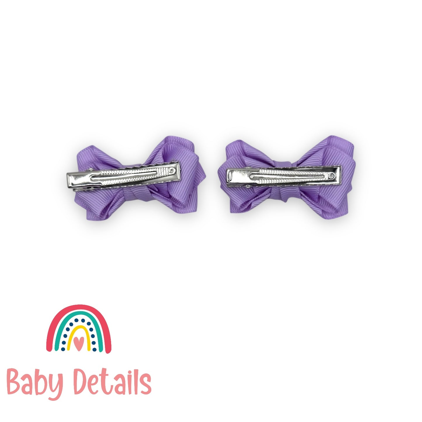 Set of 2 Mini Layers Hair Clips - Purple