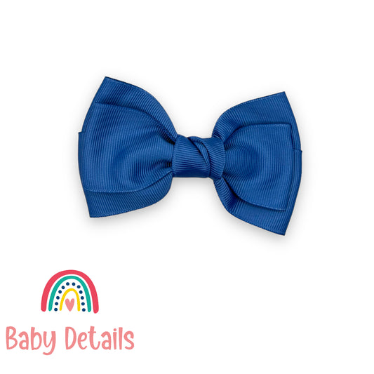 Big Classic Bow hair clip - Blue Grey