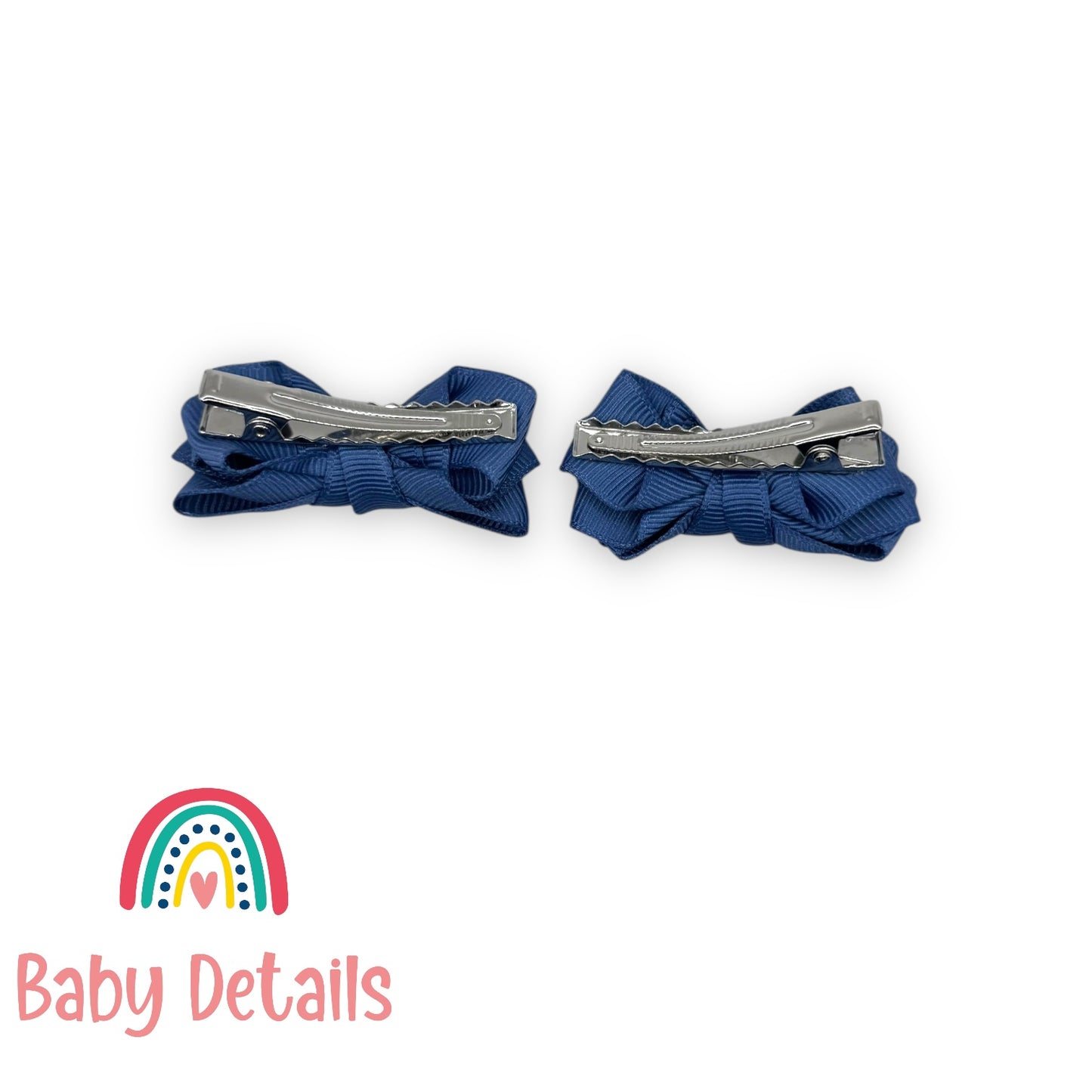 Set of 2 Mini Layers Hair Clips - Blue Grey