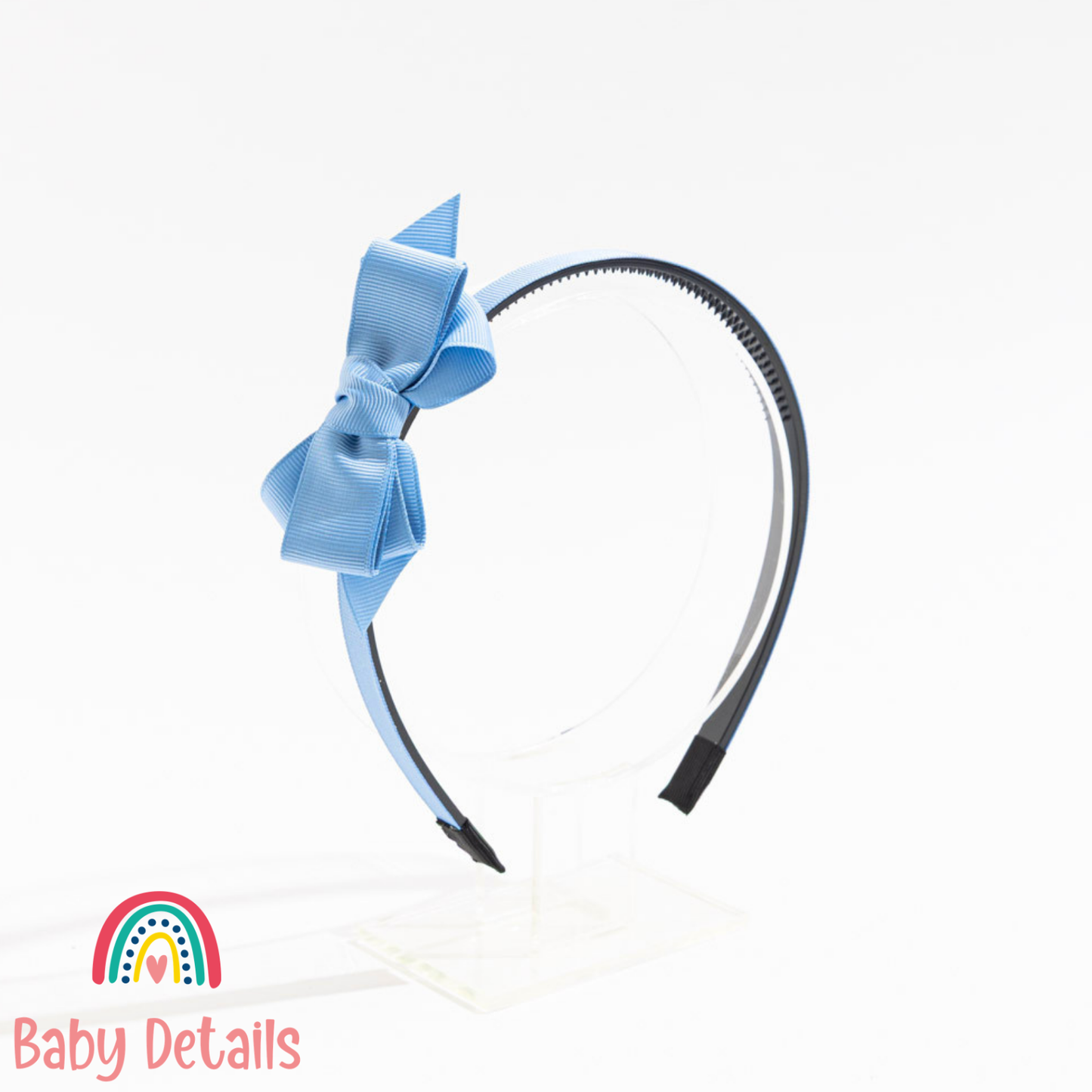 Puff Bow Headband - Ice Blue