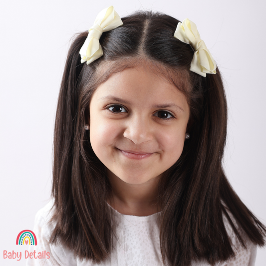 Set of 2 Layers Hair Clip - Off White