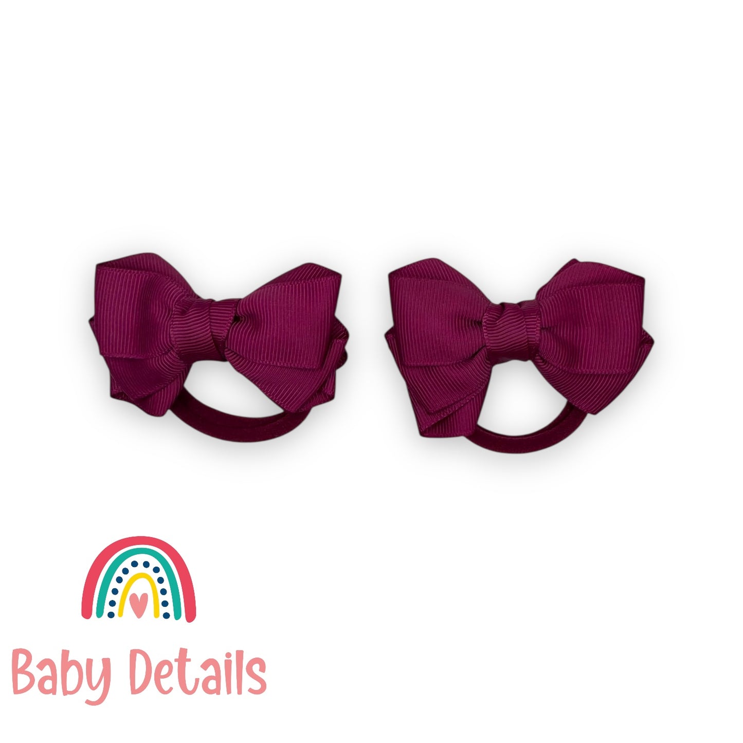 Set of 2 Layers Hair Ties - Maroon