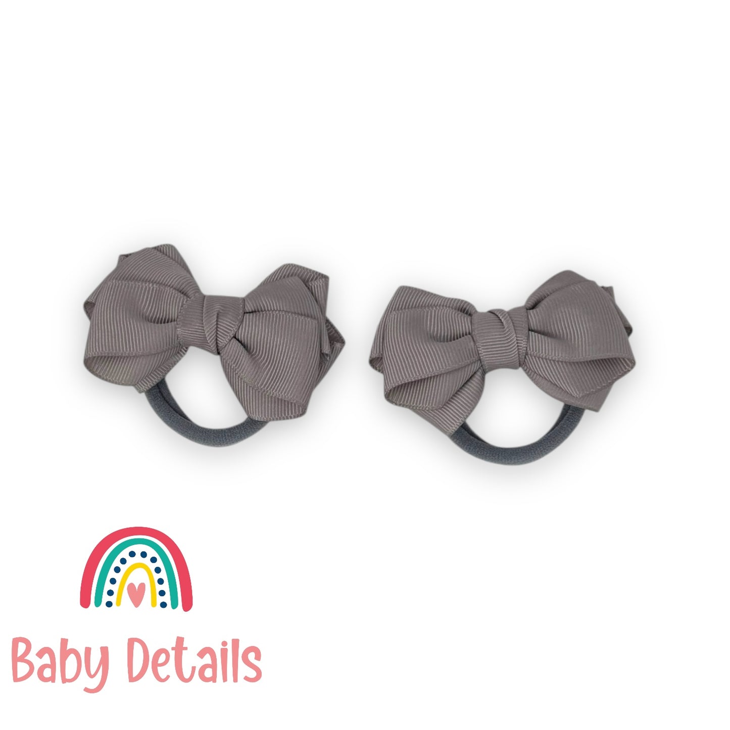 Set of 2 Layers Hair Ties - Light Grey