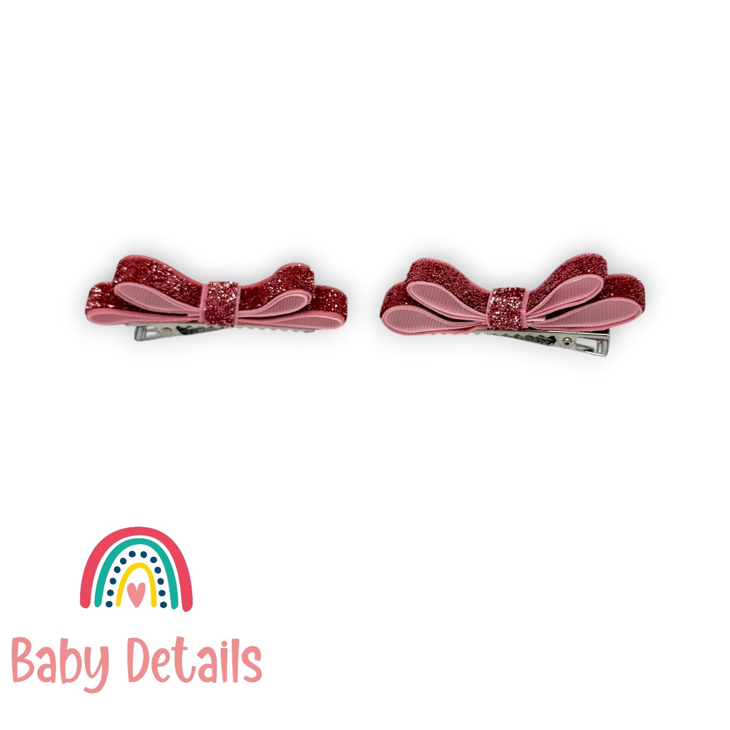 Set of 2 thin Shiny Ribbon - Pink