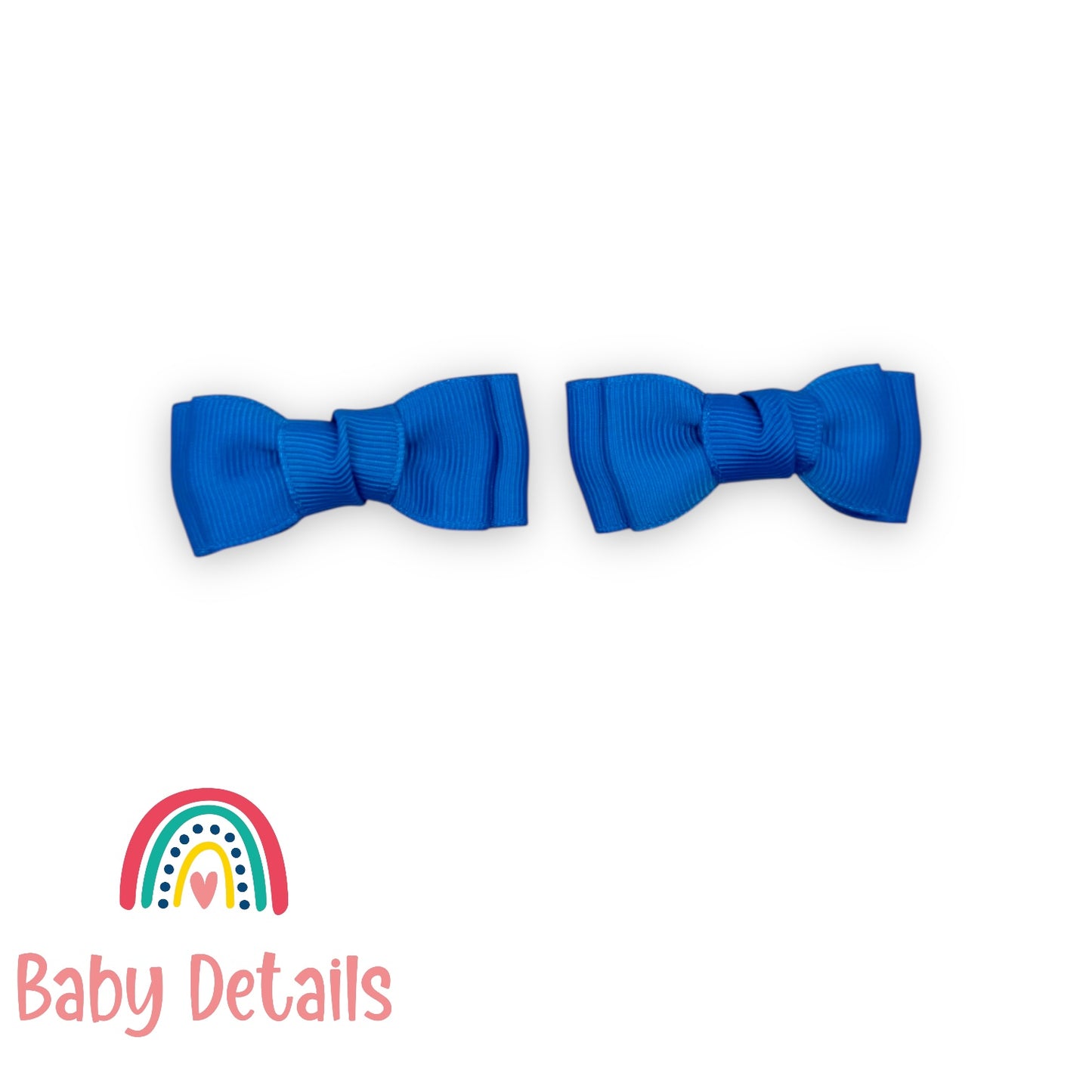 Set of 2 Mini Simple Hair Clips - Blue