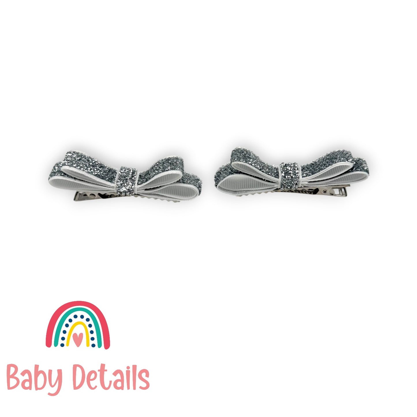 Set of 2 thin Shiny Ribbon - Silver