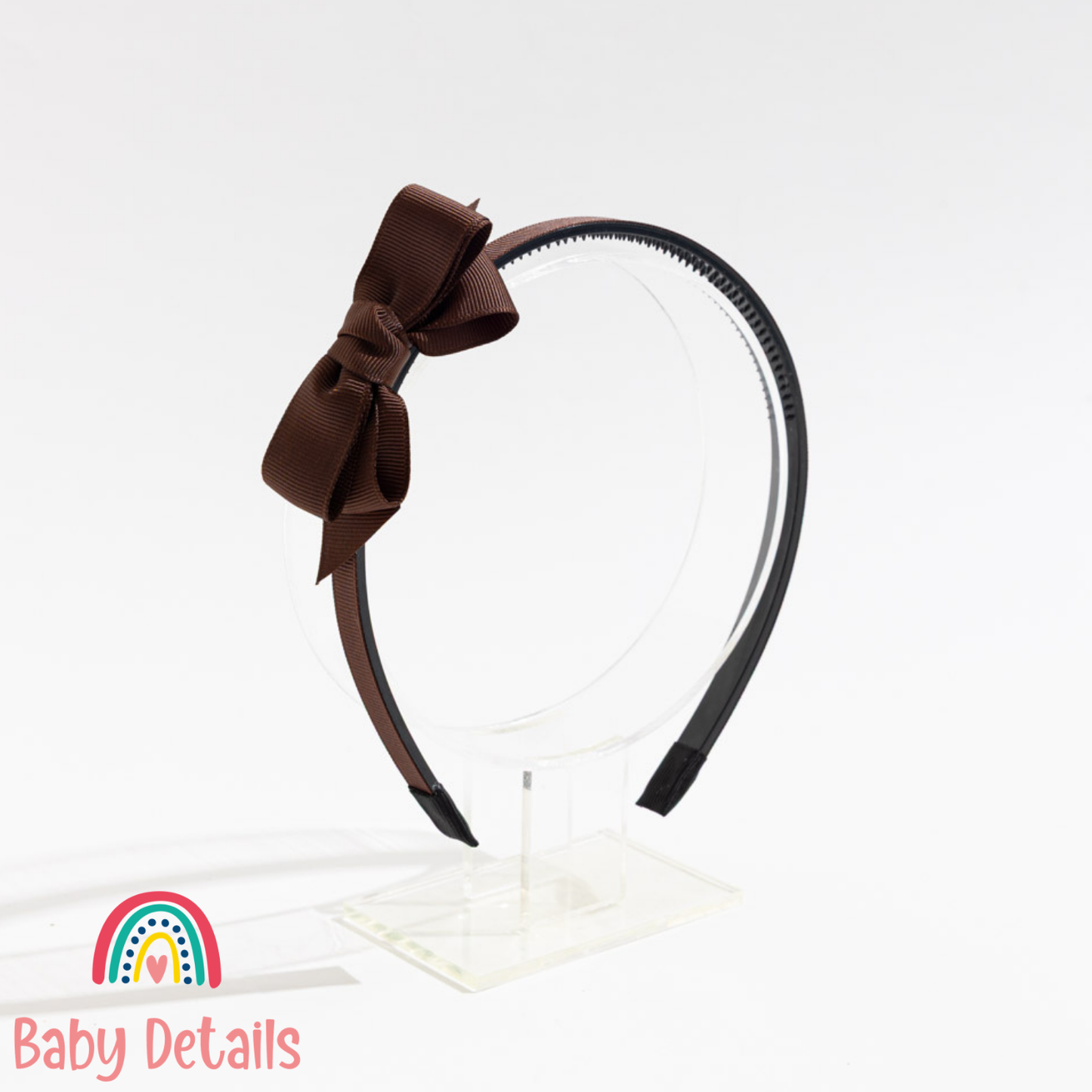 Puff Bow Headband - Brown