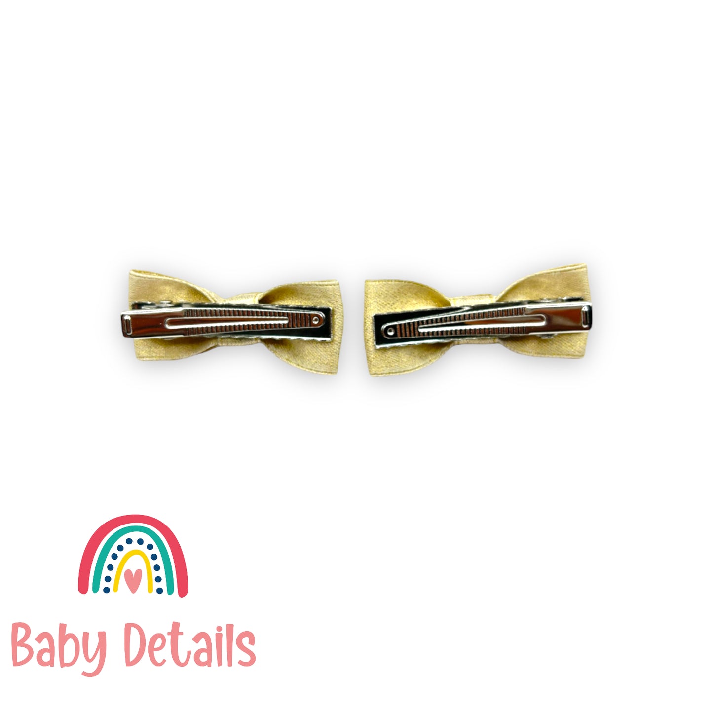 Mini Gold Glitter Ribbon Hair Clips