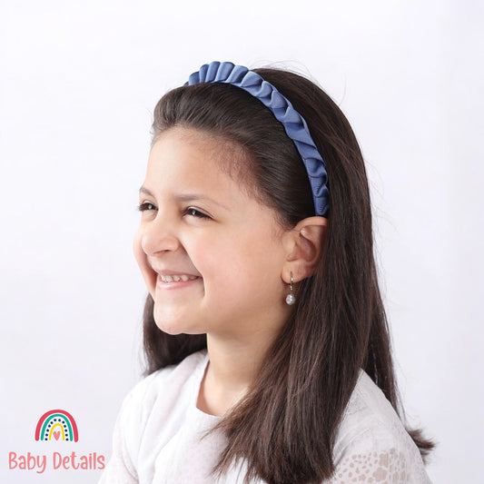 Big Braided Headband - Blue Grey