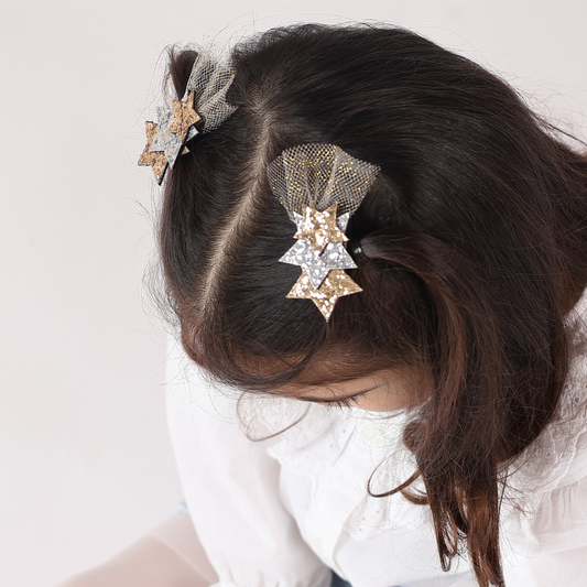Ramadan Stars & Tulle Clips - Gold