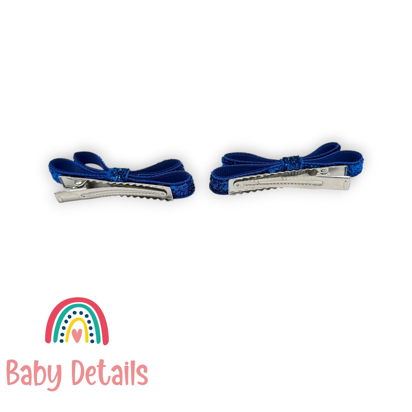 Set of 2 thin Shiny Ribbon - Blue