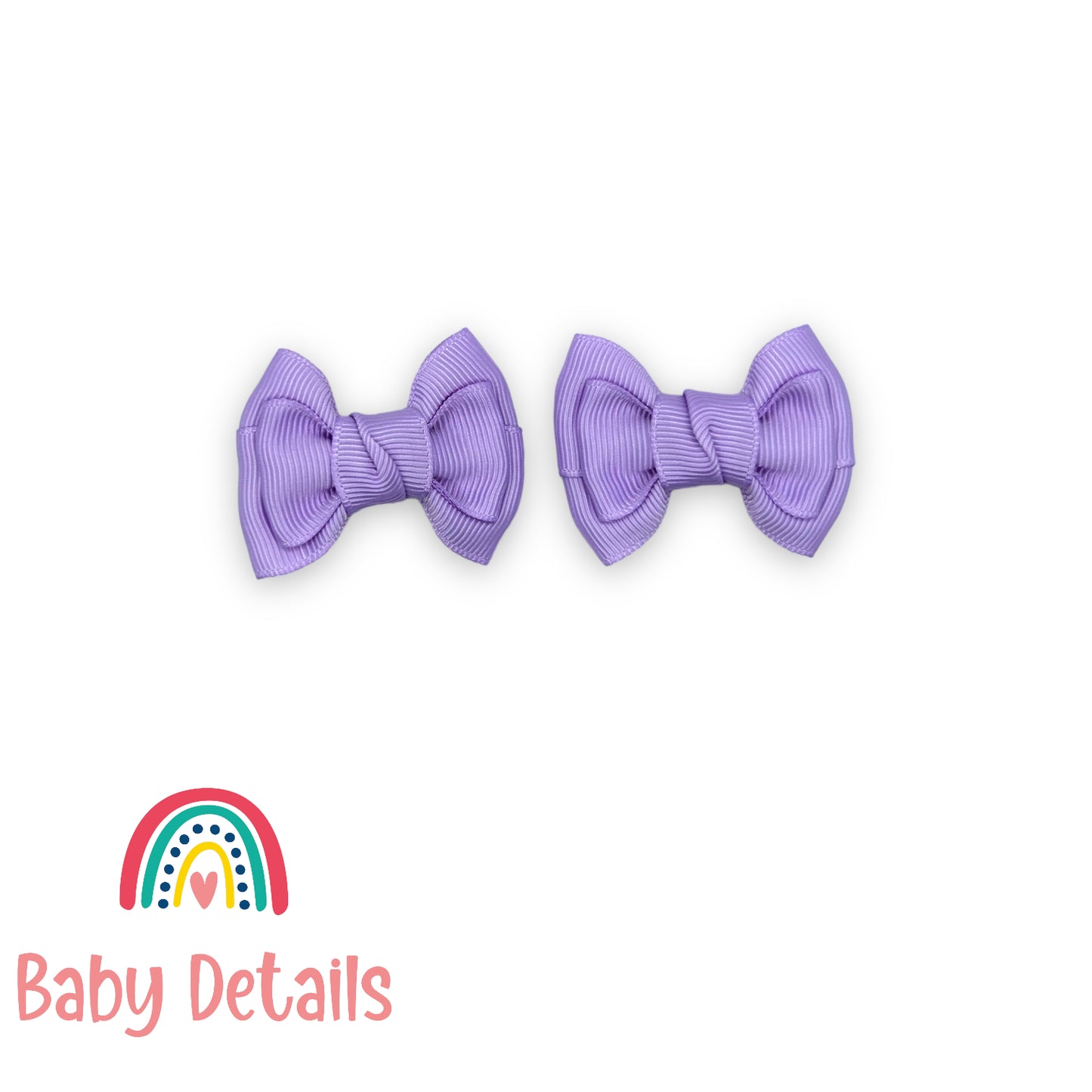 Set of 2 mini classic hair clips - Purple