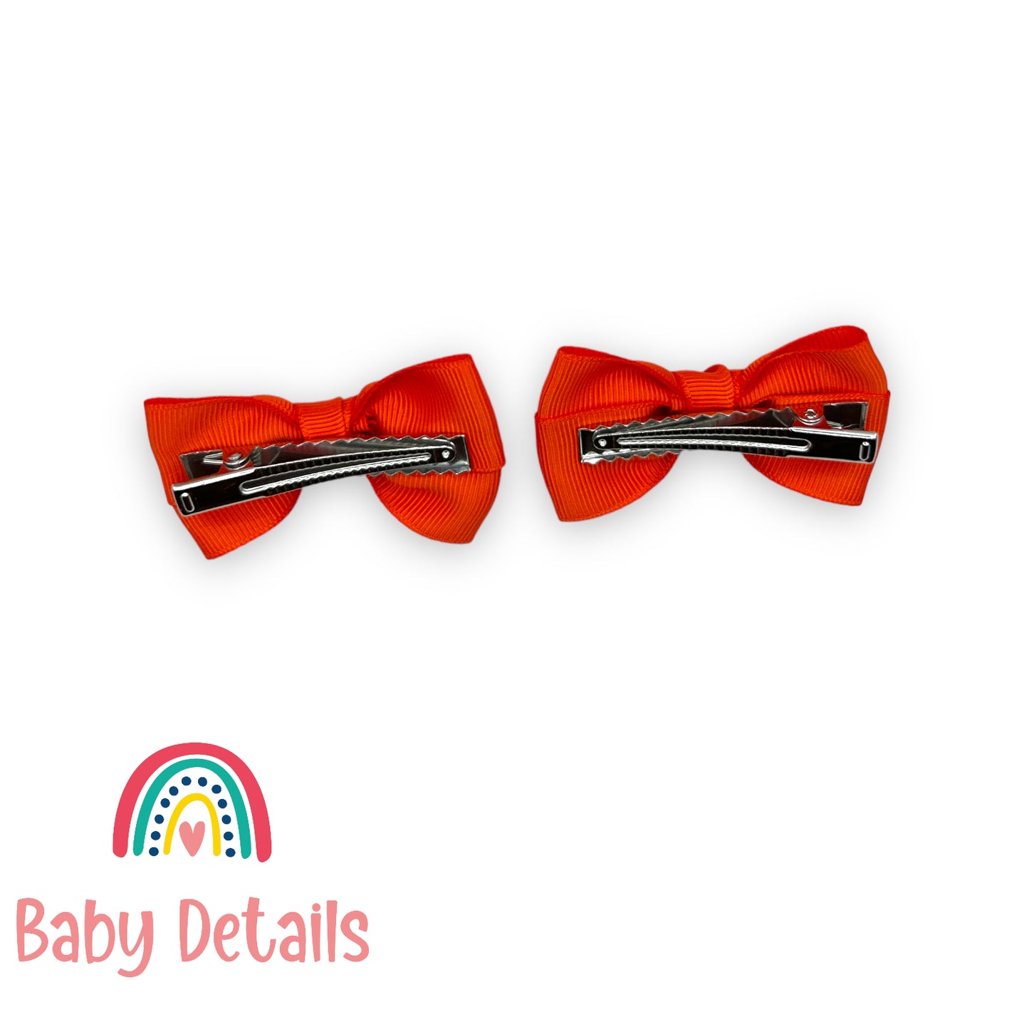 Set of 2 classic hair clips - Orange