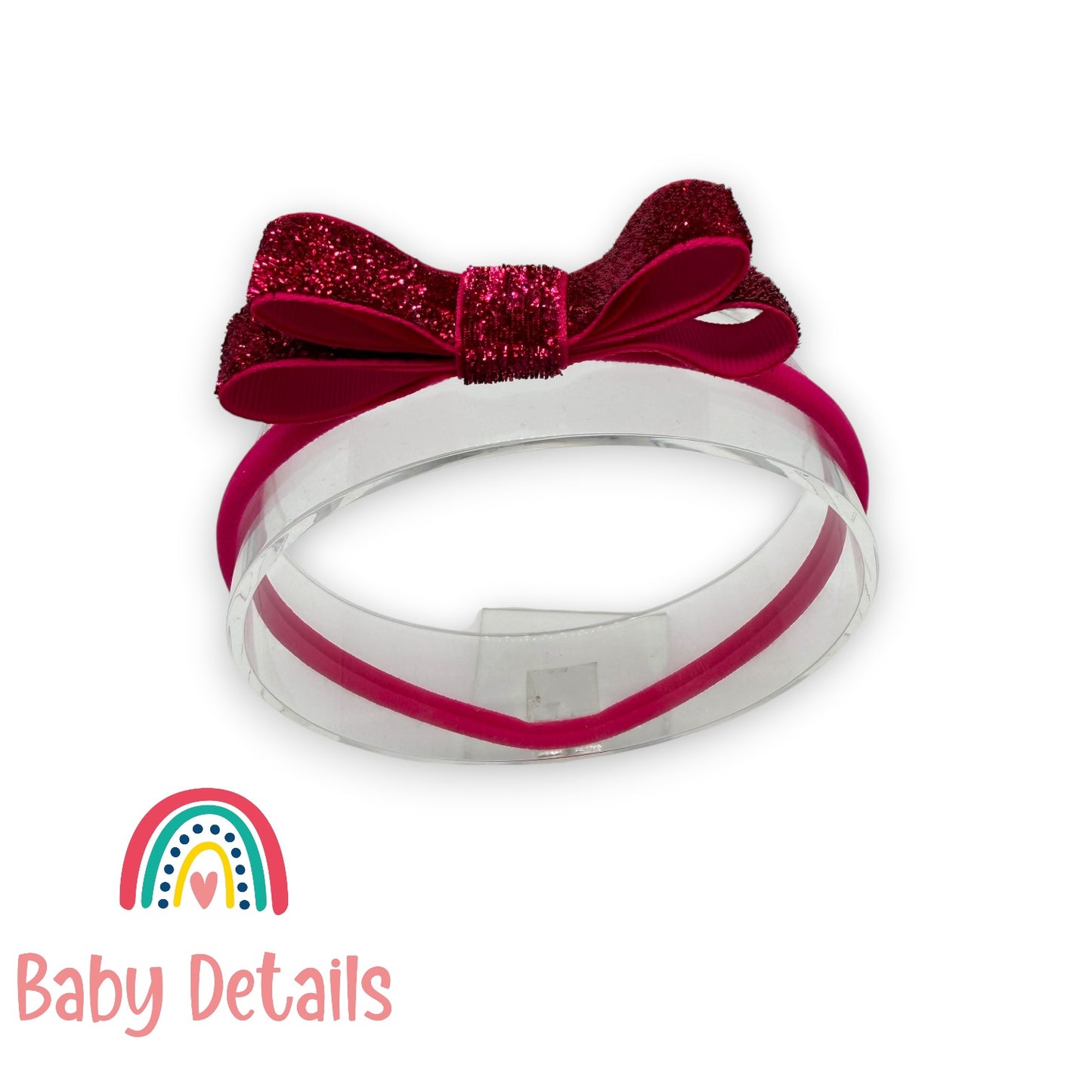 Shiny Ribbon Toddler Headband - Fuchsia