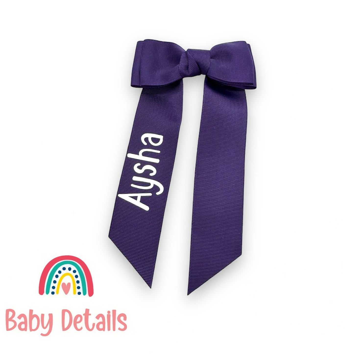 Long Simple Personalized Bow - Dark Purple