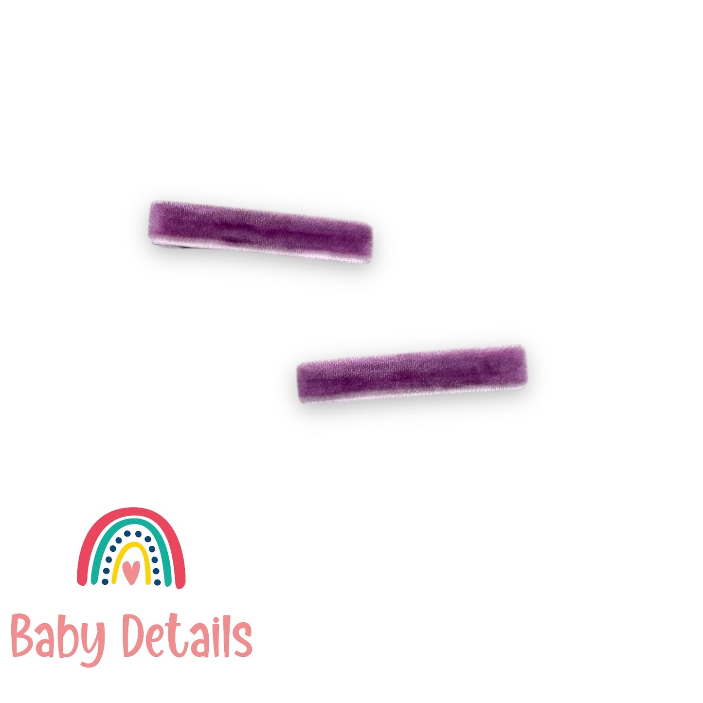 Set of 2 Velvet Hair Clips - Purple