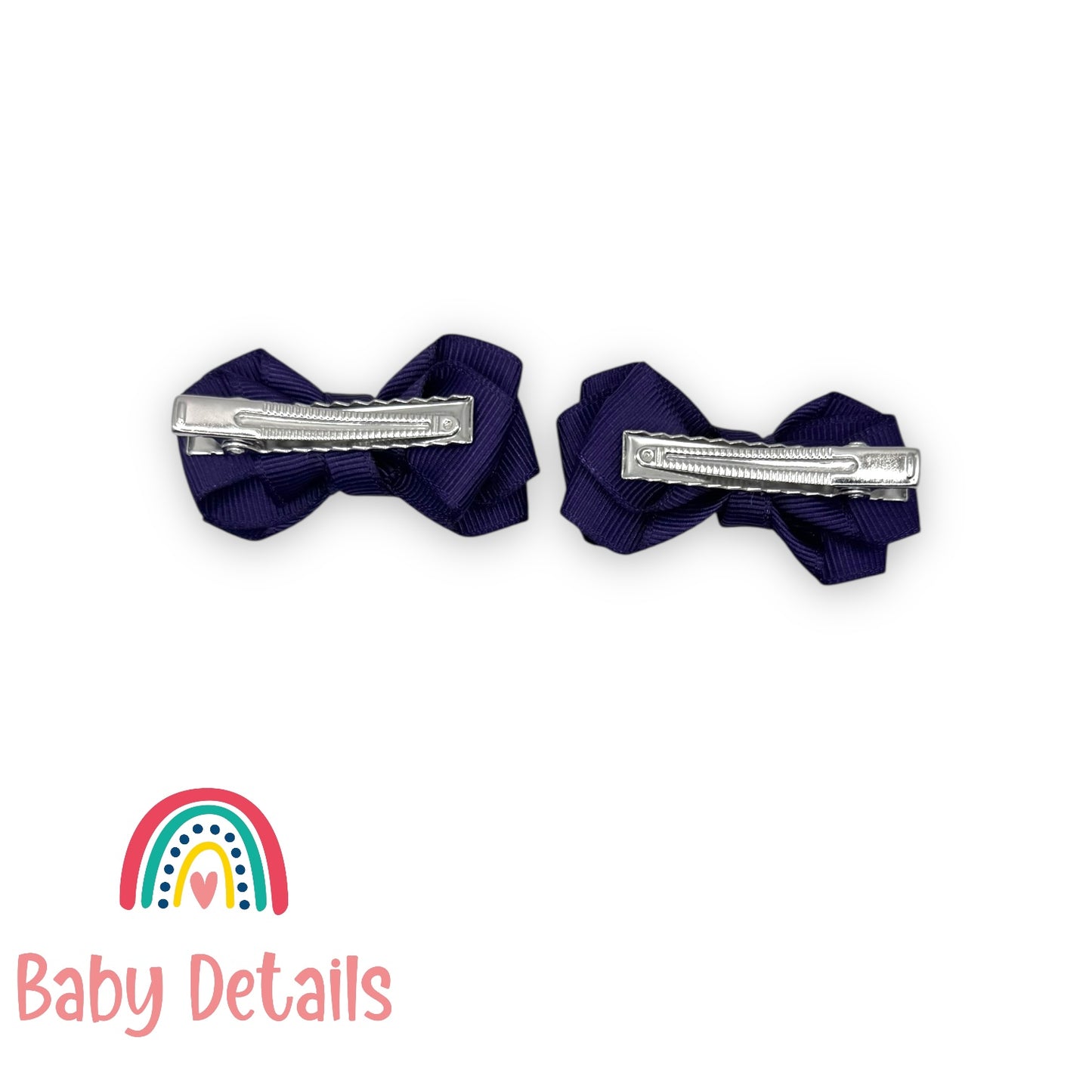 Set of 2 Mini Layers Hair Clips - Dark Purple