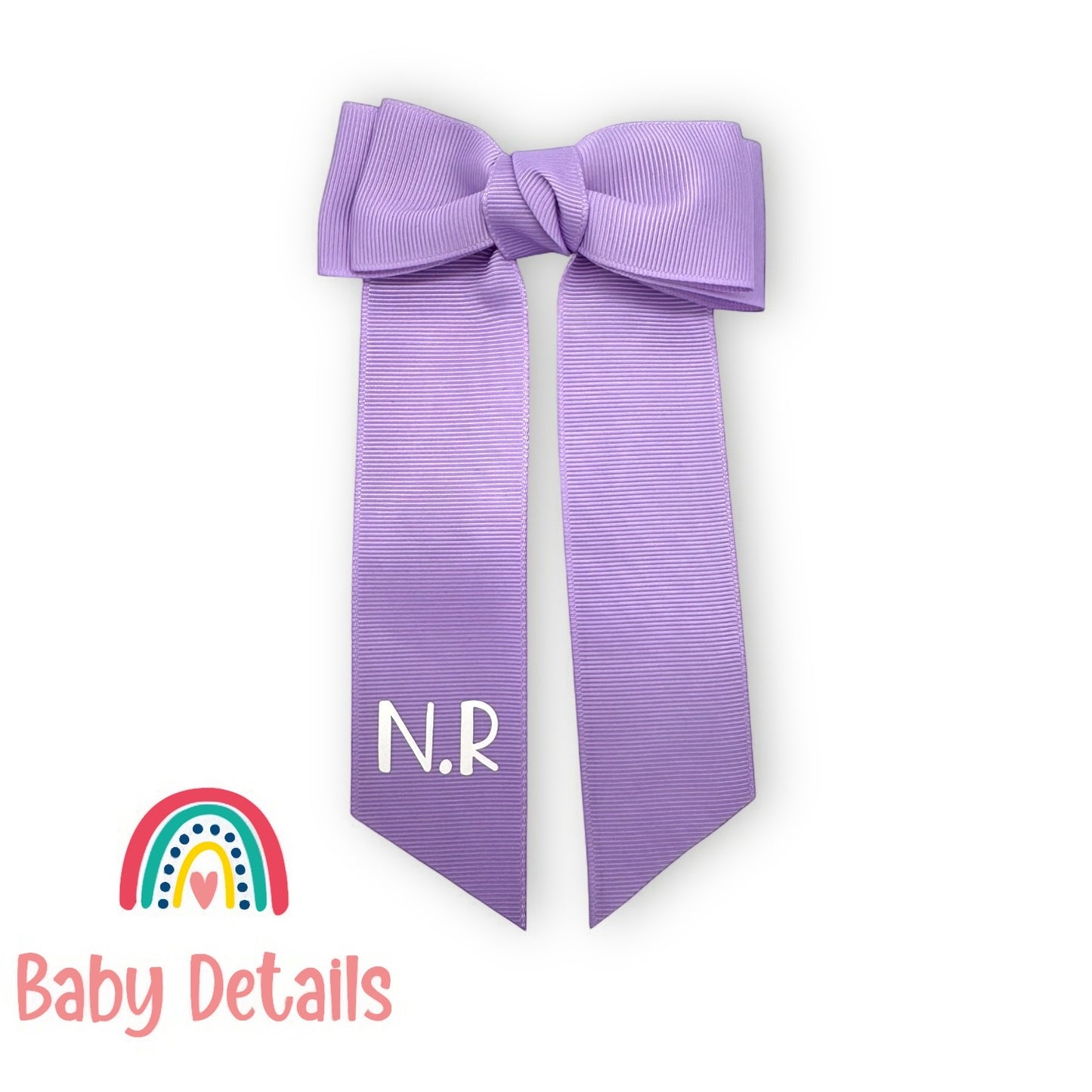 Long Simple Personalized Bow - Purple