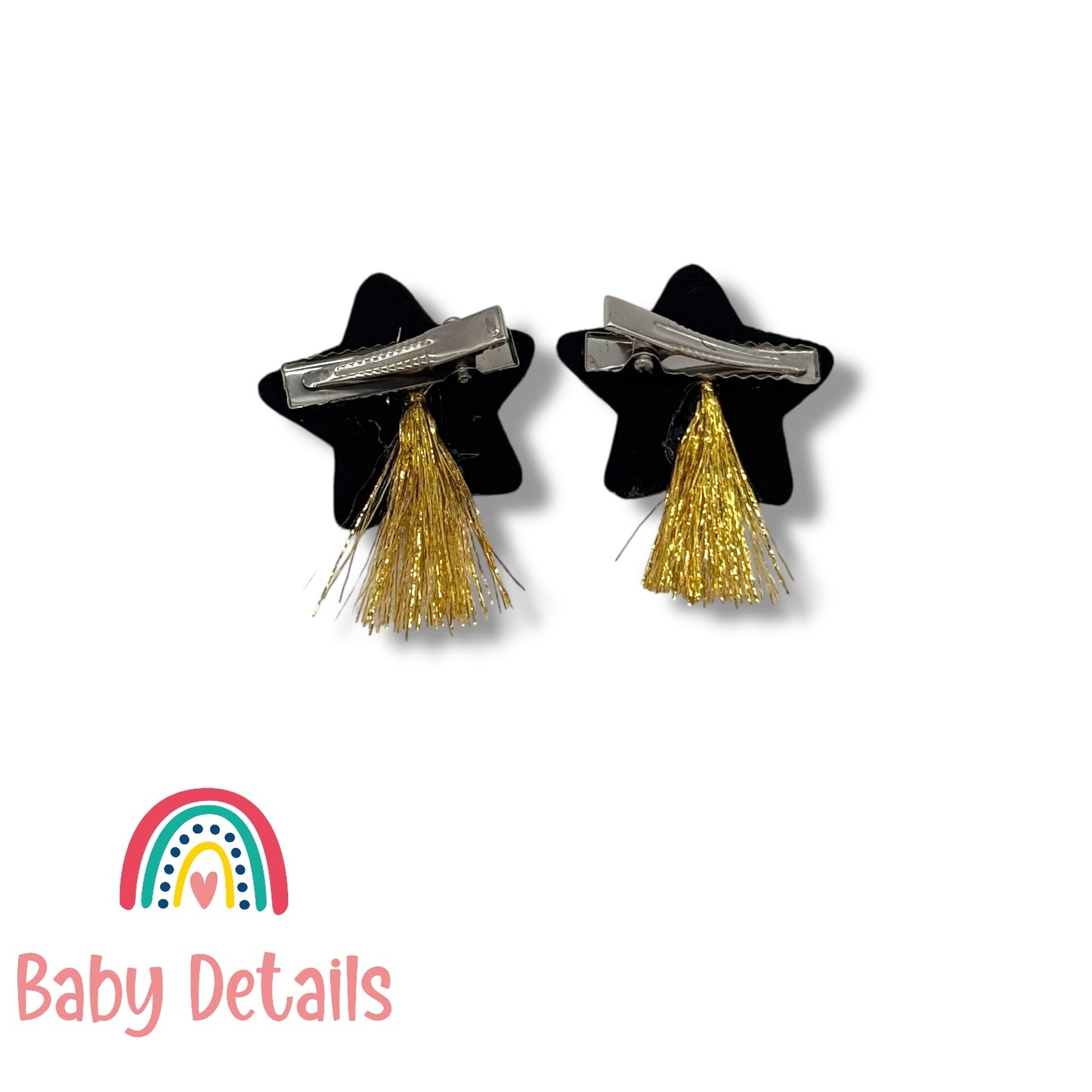 Silver Shinning Star Clips with Gold threads